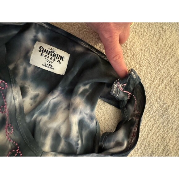 Sunshine Raised Woman’s Dress Cover Up Size Large / X Large Tie Dyed Blue Boho - Picture 7 of 8